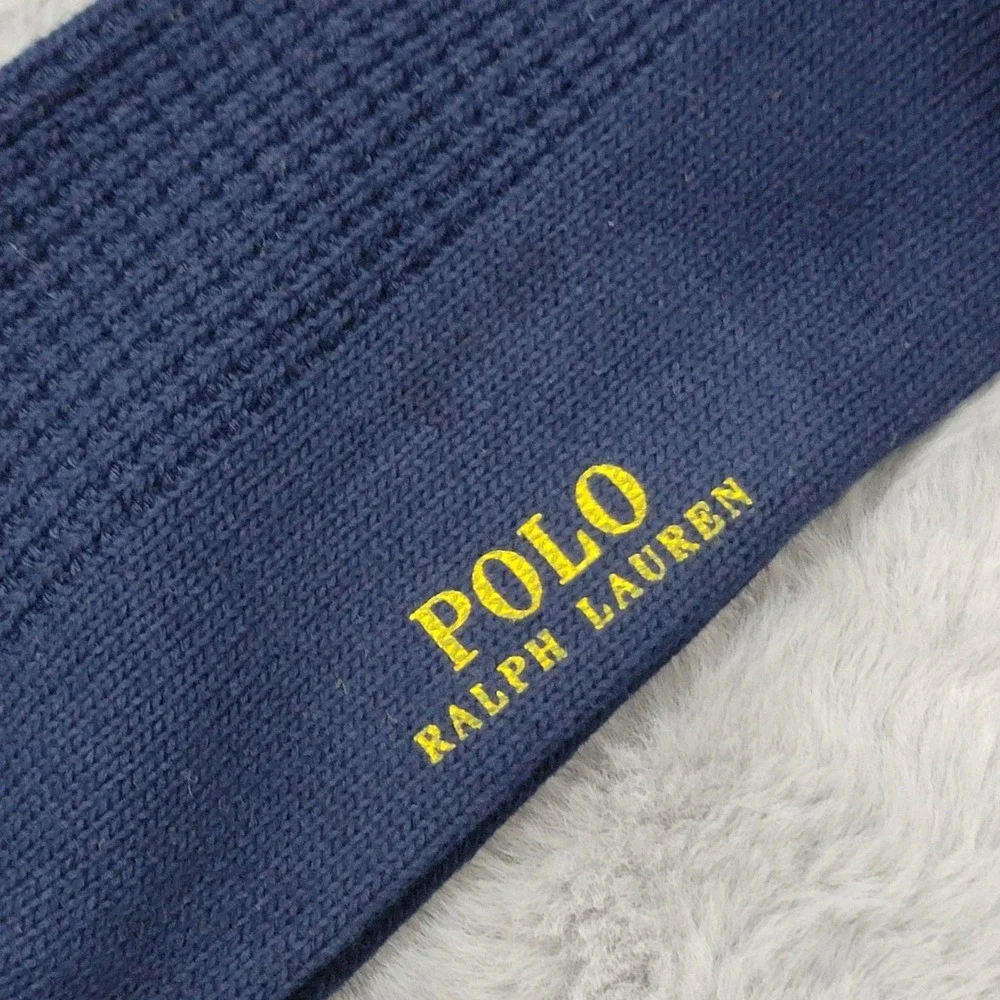 Polo Ralph Lauren Socks Mens 10-13 Navy Waffle Knit Preppy Dog Crew Cotton